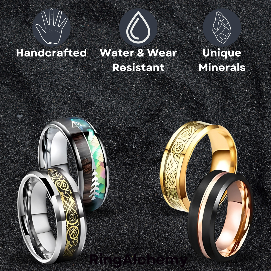 RingAlchemy - Opal & Tungsten Rings